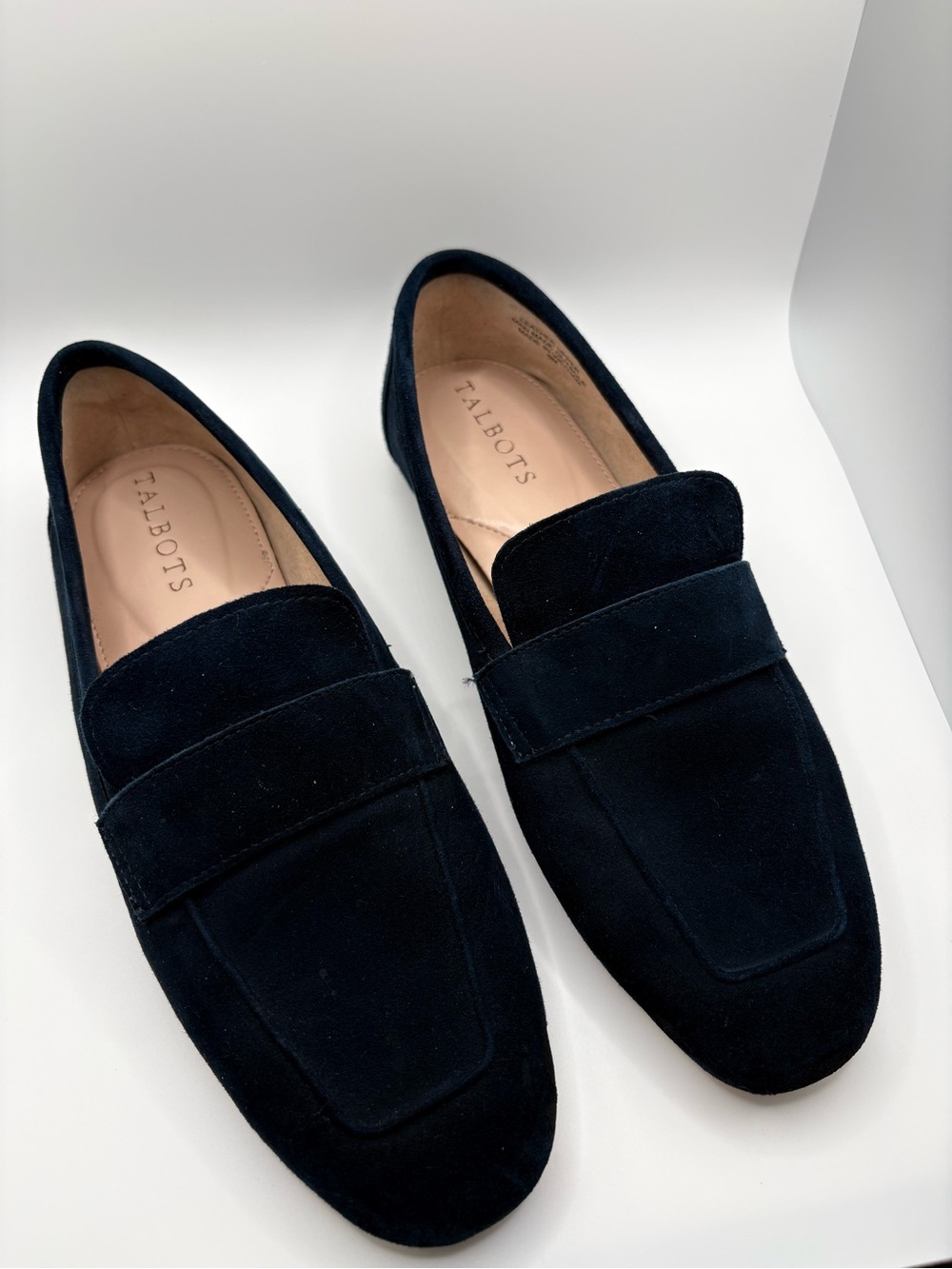 Talbots Navy Suede Penny Loafers